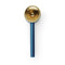 Vessel Pipe maritime blue with brass bowl insert, top view