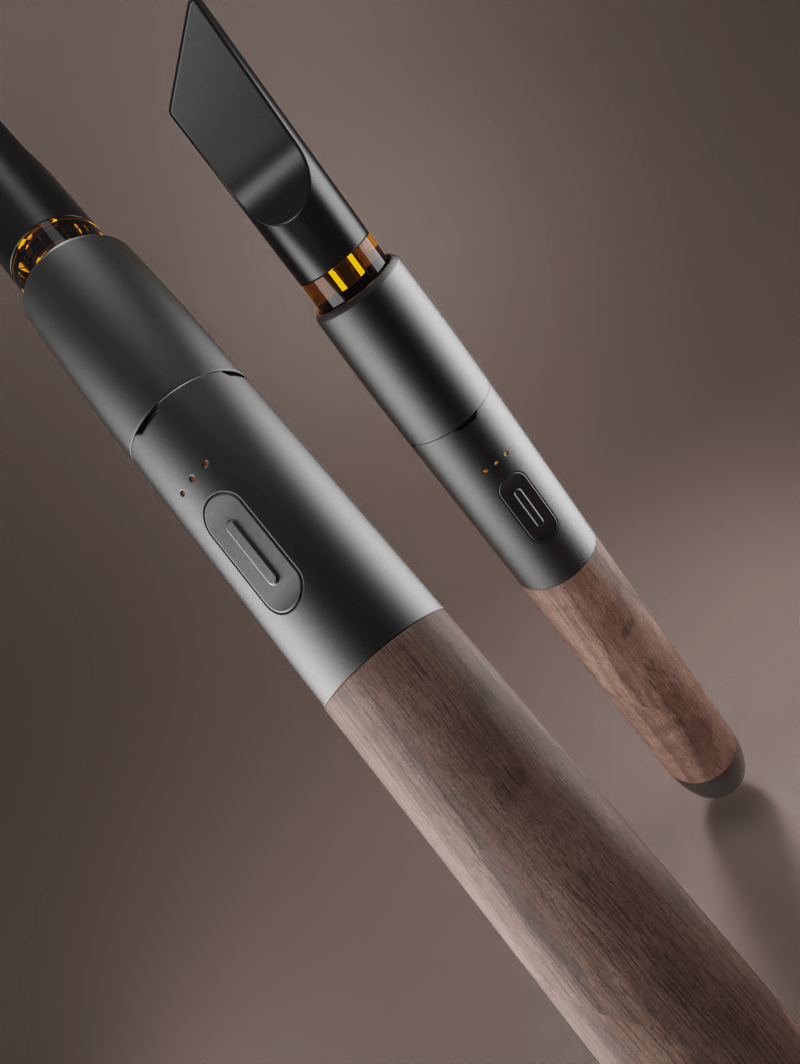 Walnut Wood Vape Pen Battery in Slate | Wood Series by Vessel Walnut Wood Vape Pen Battery in Slate | Wood Series by Vessel