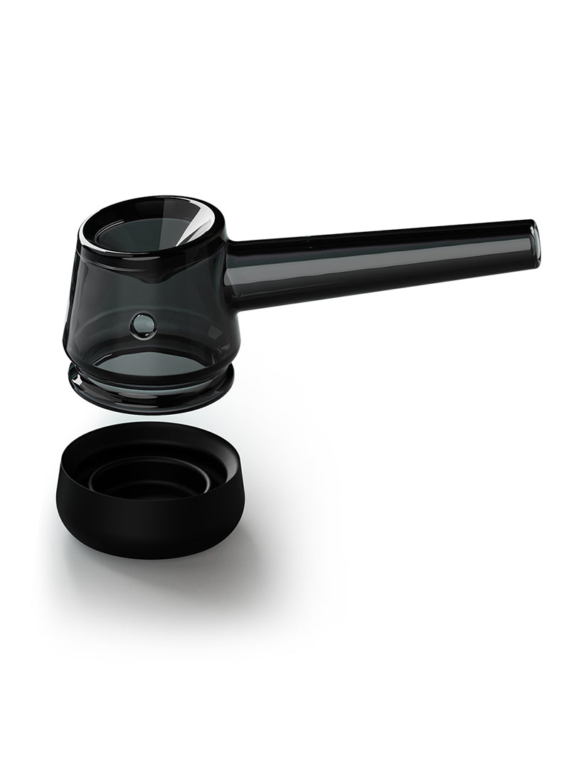 Forge black borosilicate glass pipe with removable silicone base