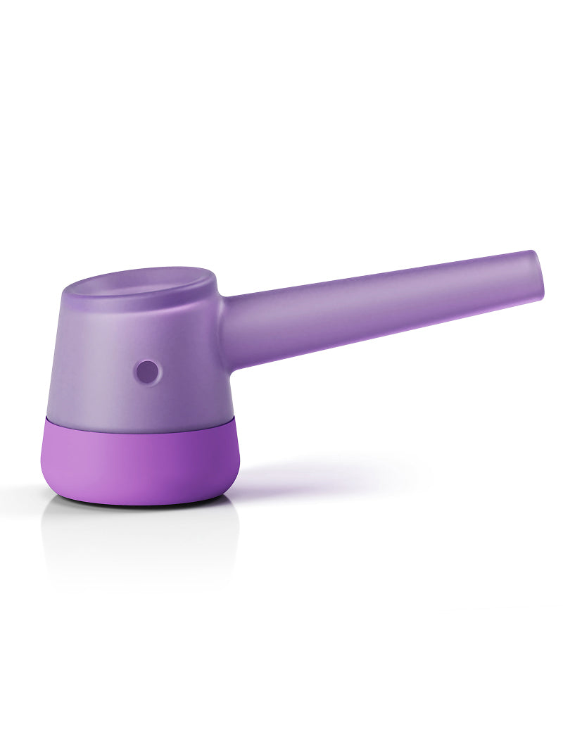 Vessel Forge glass pipe in lilac with removable silicone base